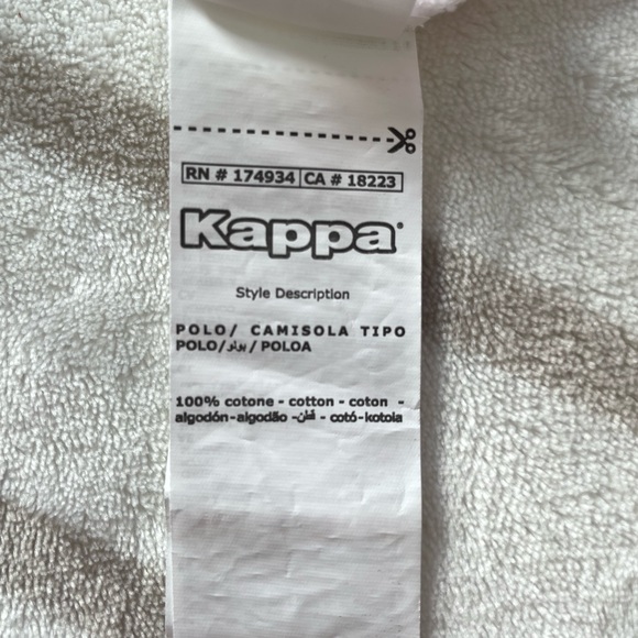 EUC, Kappa Women’s White & Pink Striped, Button Collar Cropped Top Size M - Picture 10 of 12